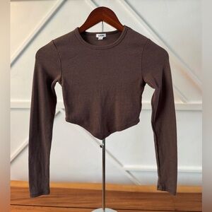 Garage Chocolate Long Sleeve Crop Top